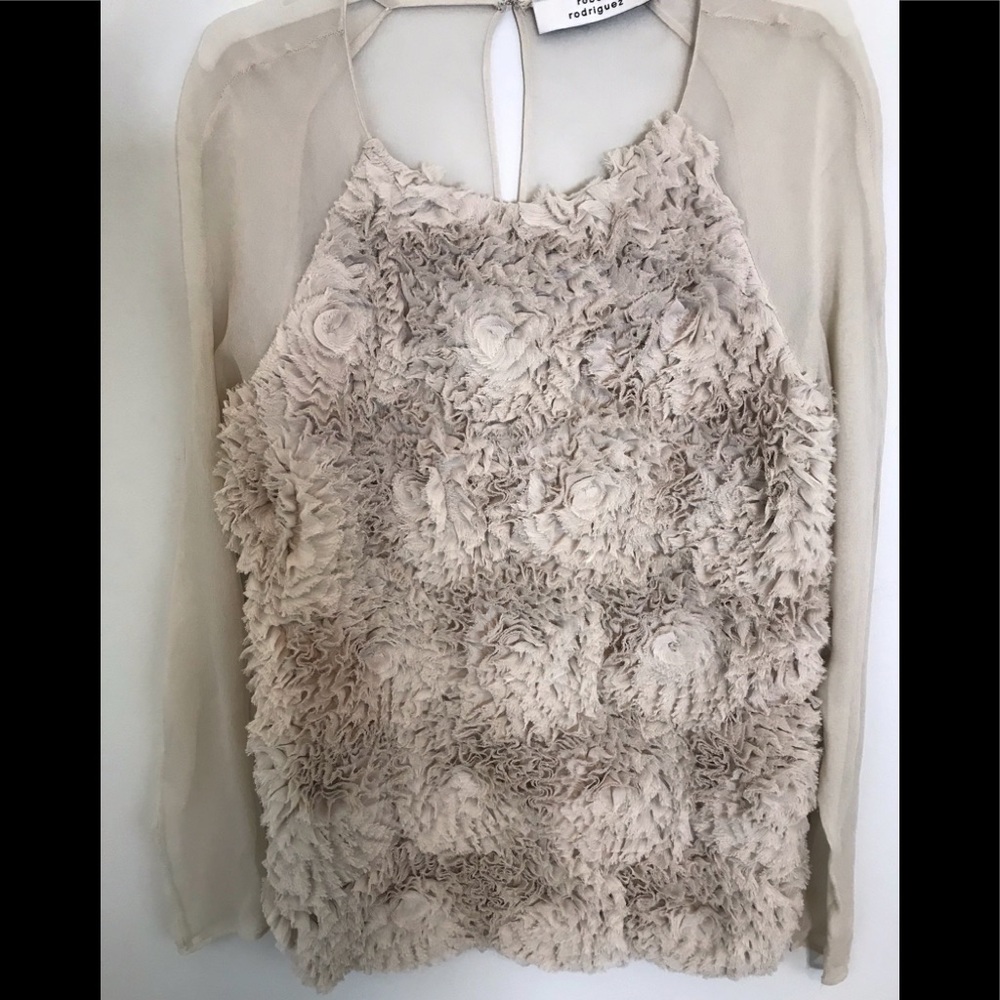 🔥 Robert Rodriguez Beige Faux Fur Blouse🔥